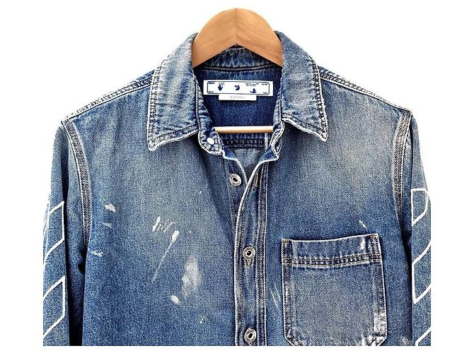 Off White Diag Denimjacke Blau - Ansicht 4