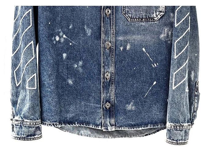 Off White Diag Denimjacke Blau - Ansicht 5