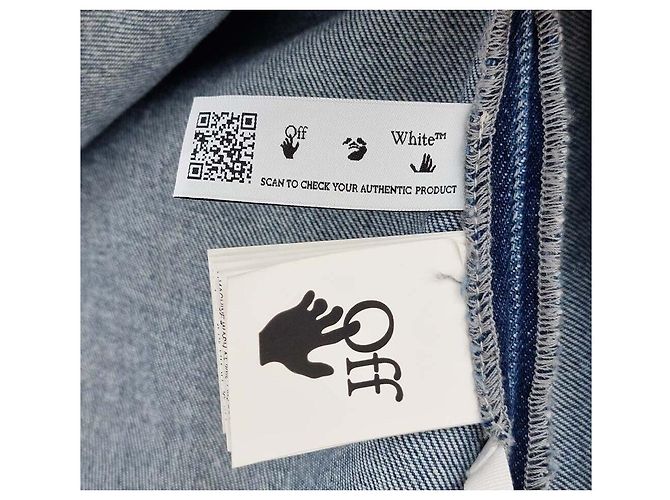 Off White Diag Denimjacke Blau - Ansicht 7