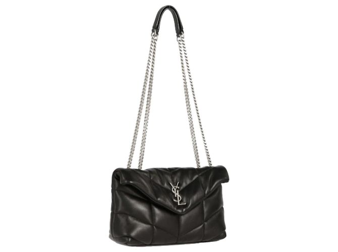 Saint Laurent Borsa a spalla imbottita con monogramma Nero - vista 3