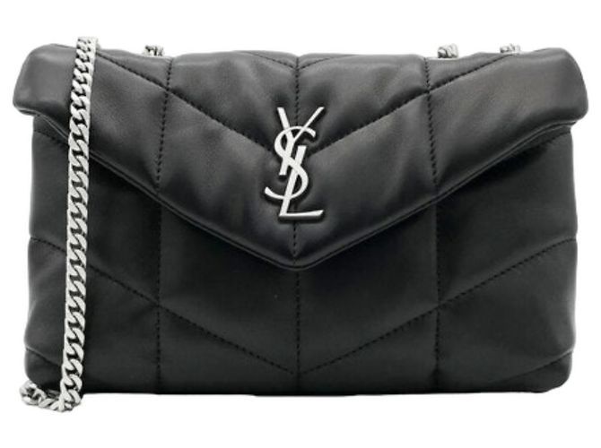 Saint Laurent Borsa a spalla imbottita con monogramma Nero - vista 8