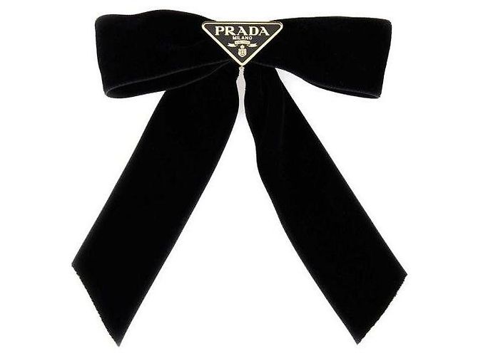 Prada Haarspange aus Samt Schwarz - Ansicht 4