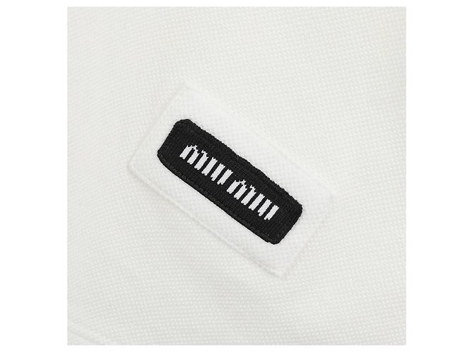 Miu Miu Polo de Piqué de Algodón con Cremallera Blanco - vista 8