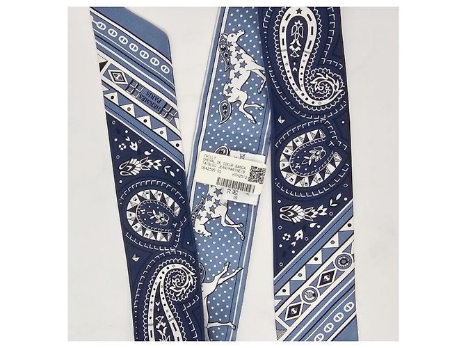 Hermès Twilly Seidentuch Blau - Ansicht 15