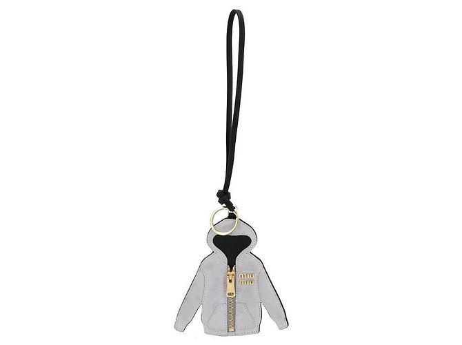 Miu Miu Portachiavi in pelle Hoodie Trick per donne Argento - vista 3