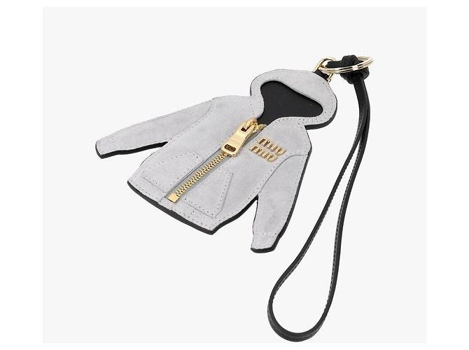 Miu Miu Portachiavi in pelle Hoodie Trick per donne Argento - vista 6