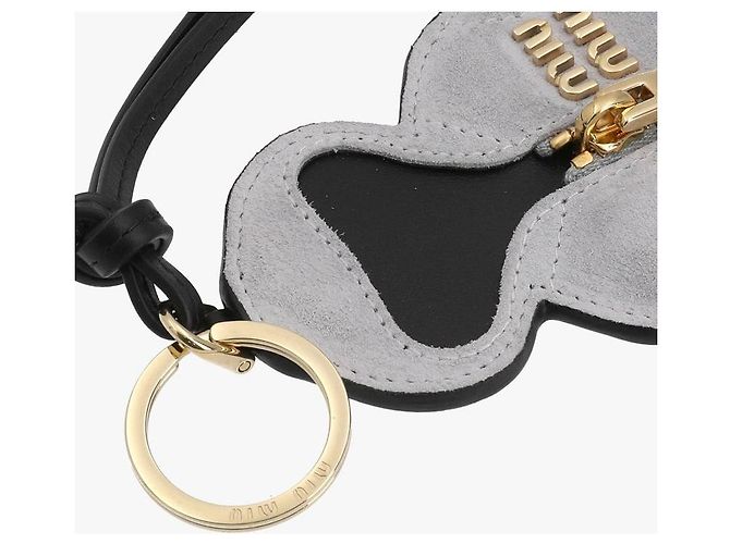 Miu Miu Portachiavi in pelle Hoodie Trick per donne Argento - vista 8