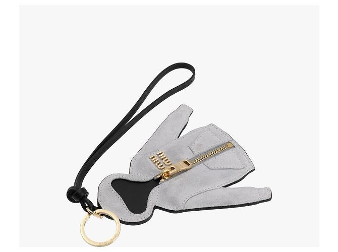 Miu Miu Portachiavi in pelle Hoodie Trick per donne Argento - vista 9