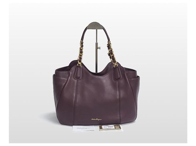 Salvatore Ferragamo Borsa Tote e a Spalla Gancini Melinda Porpora - vista 2