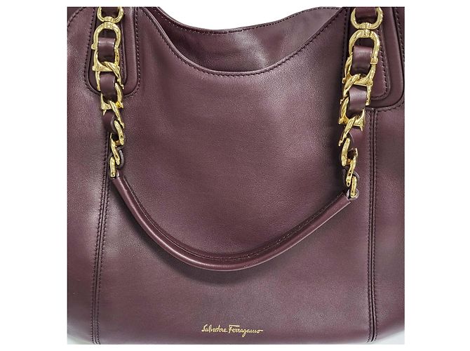 Salvatore Ferragamo Borsa Tote e a Spalla Gancini Melinda Porpora - vista 9