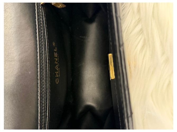 Chanel Bolsa mini de corrente em couro de cordeiro com aba acolchoada Multicor - vista 14