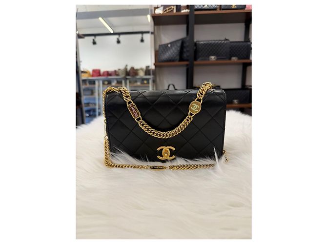 Chanel Bolsa mini de corrente em couro de cordeiro com aba acolchoada Multicor - vista 2