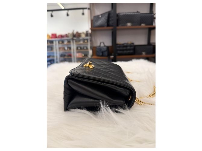 Chanel Bolsa mini de corrente em couro de cordeiro com aba acolchoada Multicor - vista 7
