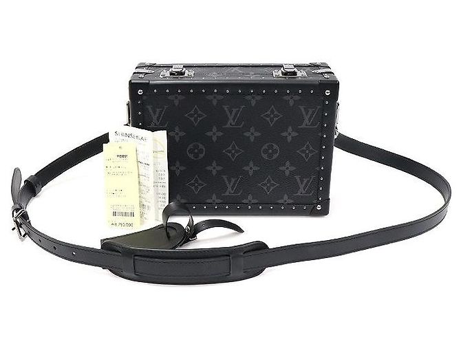 Louis Vuitton Monogram Eclipse Canvas Trunk Clutch Box Shoulder Bag Brown - view 2