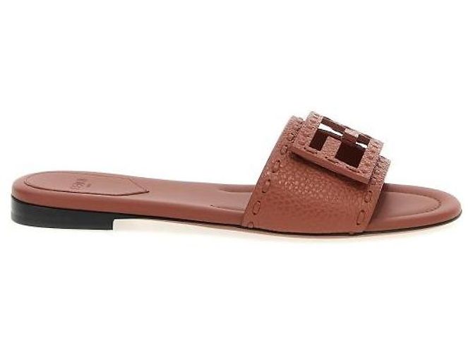 Fendi Infradito in pelle Rosso - vista 4