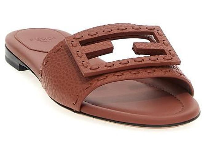 Fendi Infradito in pelle Rosso - vista 5