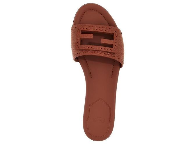 Fendi Infradito in pelle Rosso - vista 7