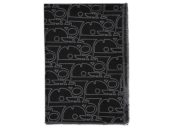Dior Gravity Wool Silk Jacquard Scarf Black - view 2