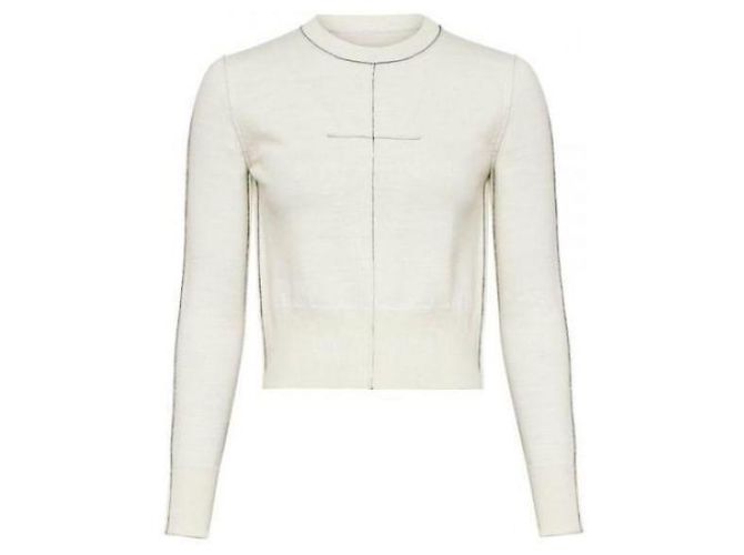 Maison Martin Margiela Rundhals Strick Weiß - Ansicht 4