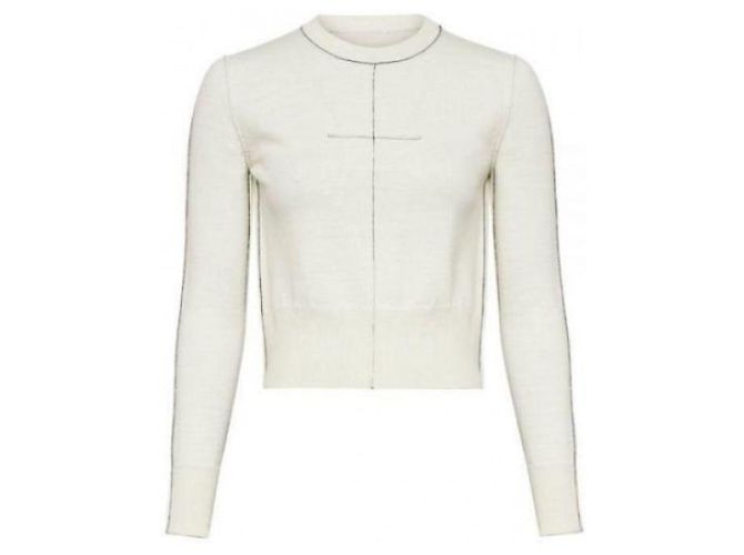 Maison Martin Margiela Rundhals Strick Weiß - Ansicht 5