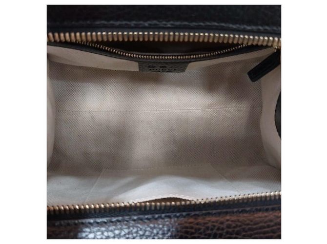 Gucci Small Leather Top Handle Tote Bag with Shoulder Bag Nero - vista 5