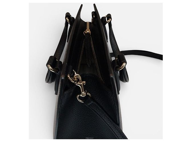 Gucci Small Leather Top Handle Tote Bag with Shoulder Bag Nero - vista 6