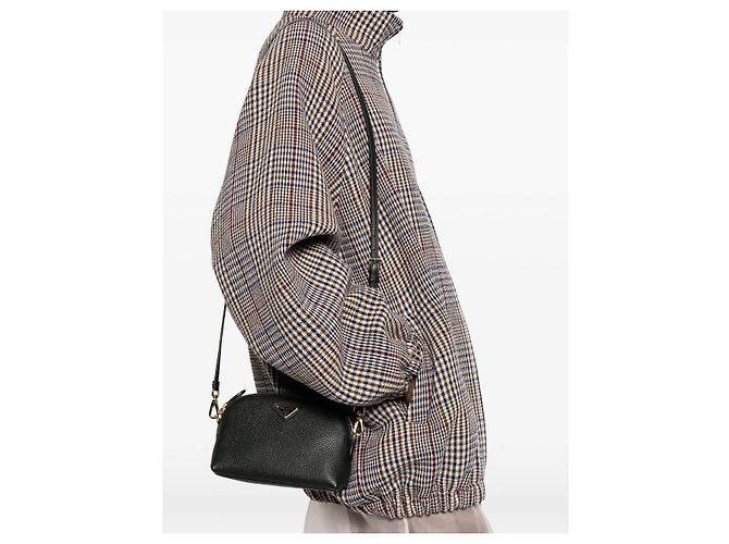 Prada Bolso de hombro de cuero negro - vista 2