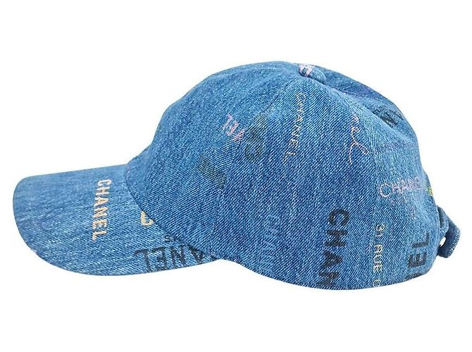 Chanel Denim Cap mit Logo Blau - Ansicht 2