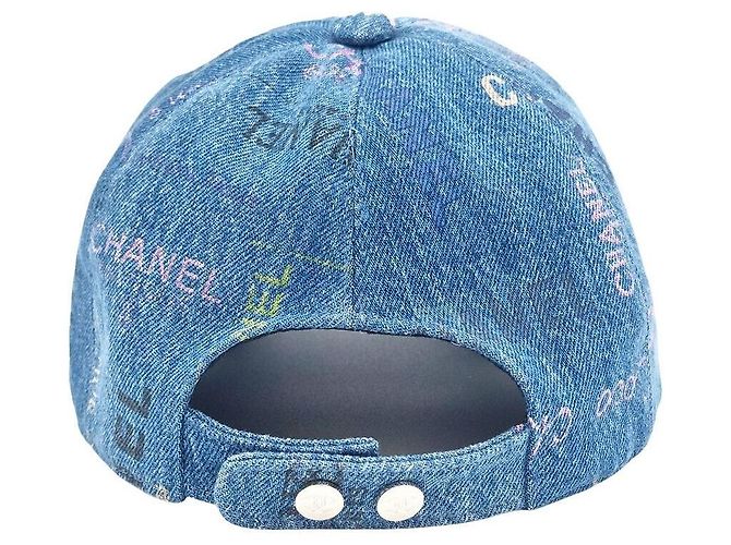 Chanel Denim Cap mit Logo Blau - Ansicht 3