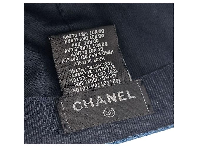 Chanel Denim Cap mit Logo Blau - Ansicht 5