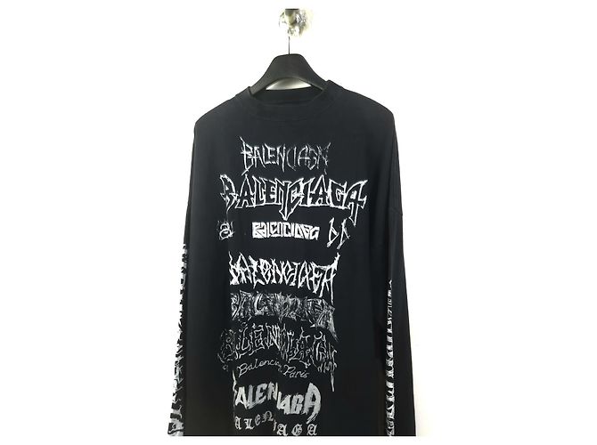 Balenciaga DIY Metall Langarm-T-Shirt Schwarz - Ansicht 2