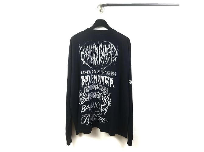 Balenciaga DIY Metall Langarm-T-Shirt Schwarz - Ansicht 3