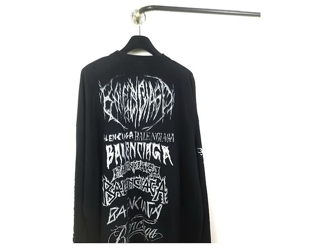 Balenciaga DIY Metall Langarm-T-Shirt Schwarz - Ansicht 4