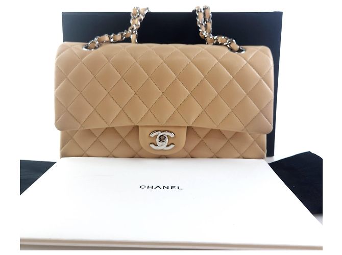 Chanel Borsa a spalla in pelle di agnello classica Arancione - vista 9