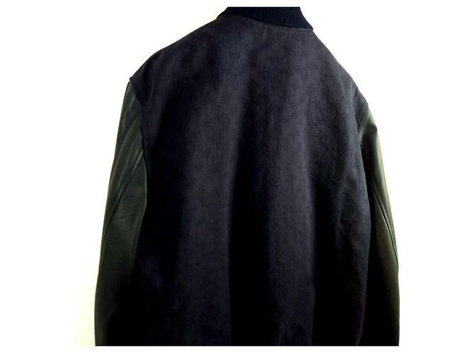 Louis Vuitton Leder-Denim-Blousonjacke mit Aquarell-Monogramm Schwarz - Ansicht 4