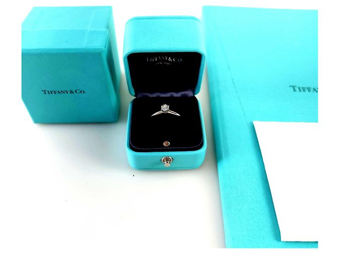 Tiffany & Co Bague en Platine avec Diamants Multicolore - vue 5