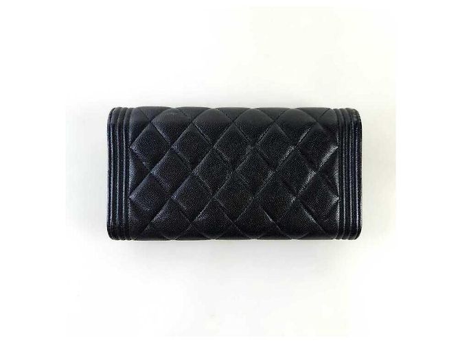 Chanel Langer Geldbeutel mit Klappe Boy Caviar Schwarz - Ansicht 4