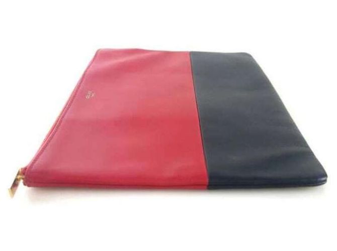 Céline Zweifarbige Clutch-Tasche Rot - Ansicht 2