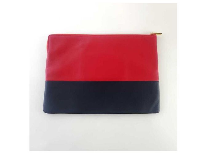 Céline Zweifarbige Clutch-Tasche Rot - Ansicht 3