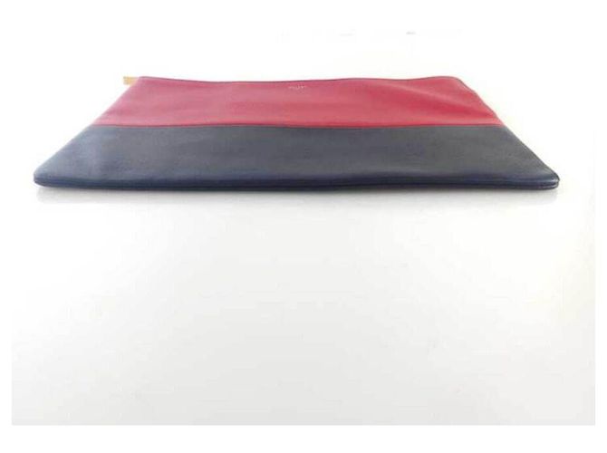 Céline Zweifarbige Clutch-Tasche Rot - Ansicht 4