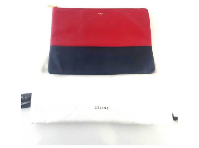 Céline Zweifarbige Clutch-Tasche Rot - Ansicht 6