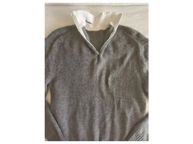 Pull en laine et cachemire gris Prada Automne 2022 IT36 - vue 2
