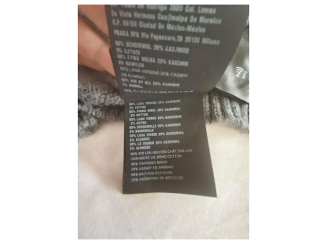 Pull en laine et cachemire gris Prada Automne 2022 IT36 - vue 4
