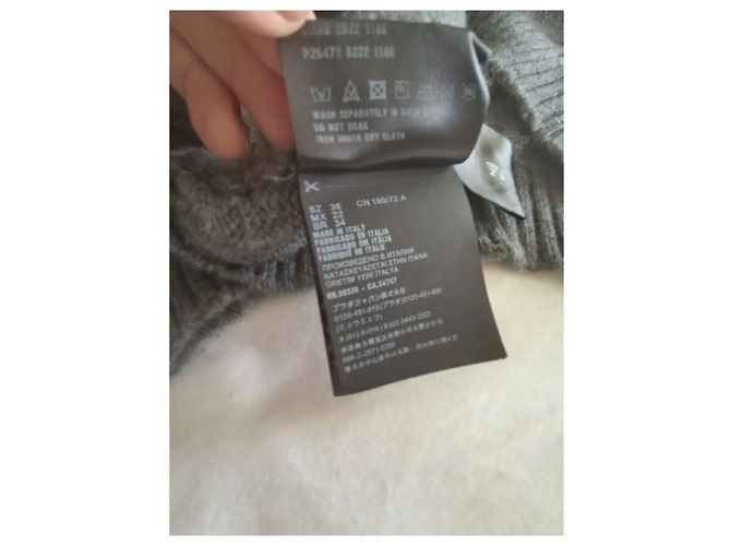 Pull en laine et cachemire gris Prada Automne 2022 IT36 - vue 5