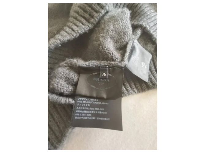 Pull en laine et cachemire gris Prada Automne 2022 IT36 - vue 6