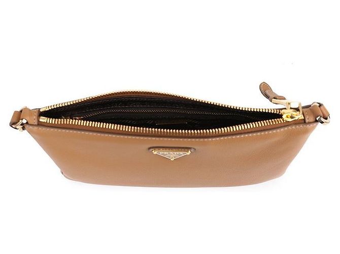 Prada Borsa a spalla in pelle morbida Marrone - vista 7