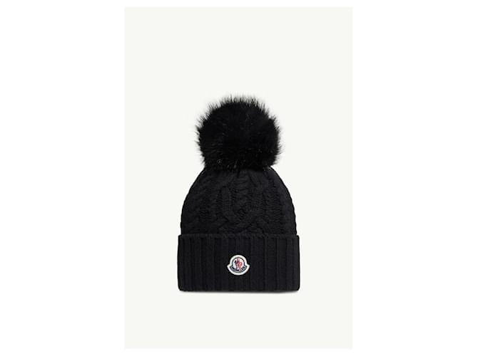 Moncler Cashmere-Mix-Pompon-Mütze Schwarz - Ansicht 4