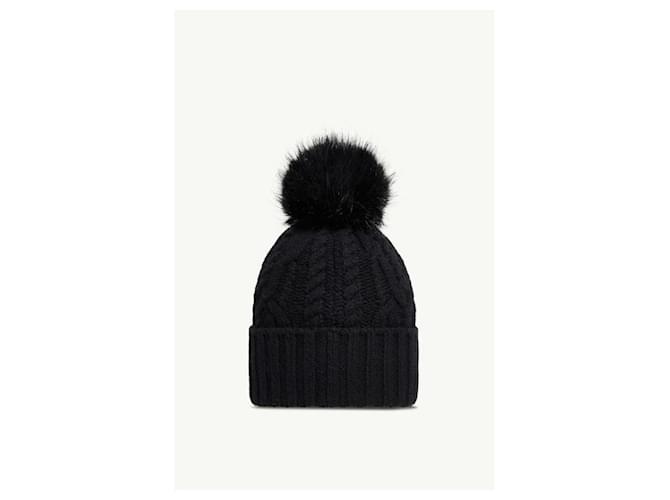 Moncler Cashmere-Mix-Pompon-Mütze Schwarz - Ansicht 6