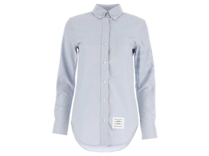Thom Browne Camicia classica in cotone Oxford Blu - vista 4