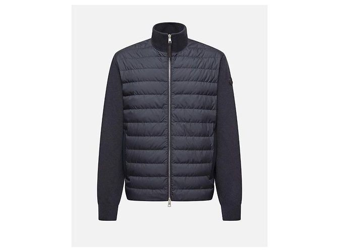 Moncler Gepolsterte Woll-Kaschmir-Zip-Cardigan Schwarz - Ansicht 4